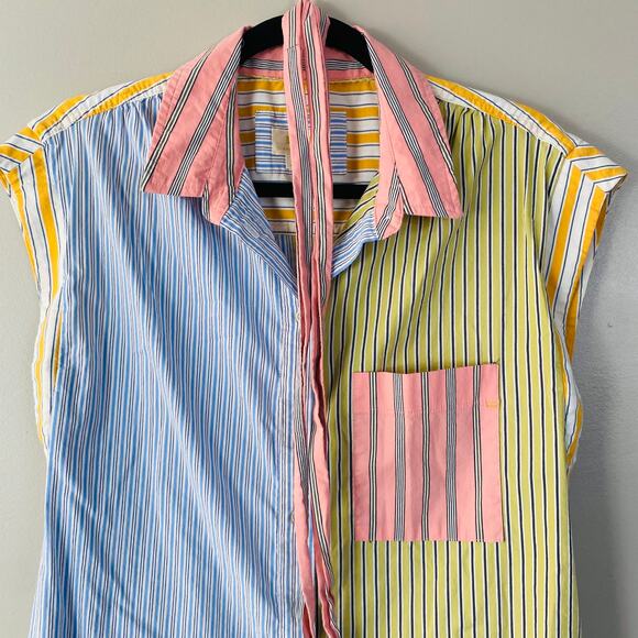 Anthropologie Maeve "Toni" multi color striped button down dress tunic (M) - Picture 6 of 10